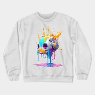 robot head dripping Crewneck Sweatshirt